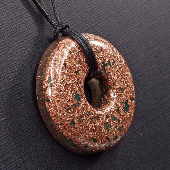 Amazonite and Copper Orgonite Pendant - Picture 2 of 2